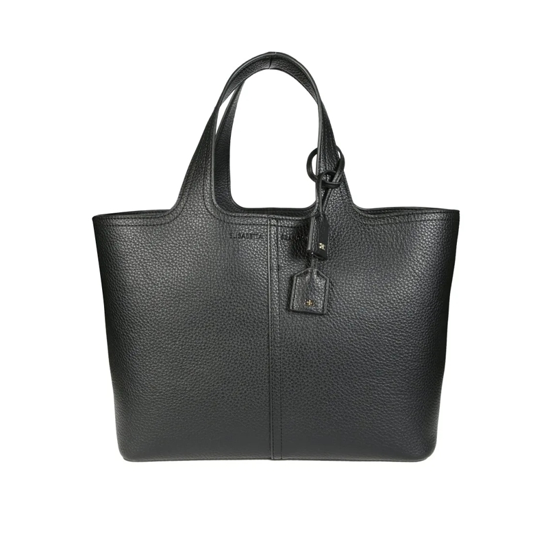 Elisabetta Franchi Fourre-tout Textured Black Tote Bag Black