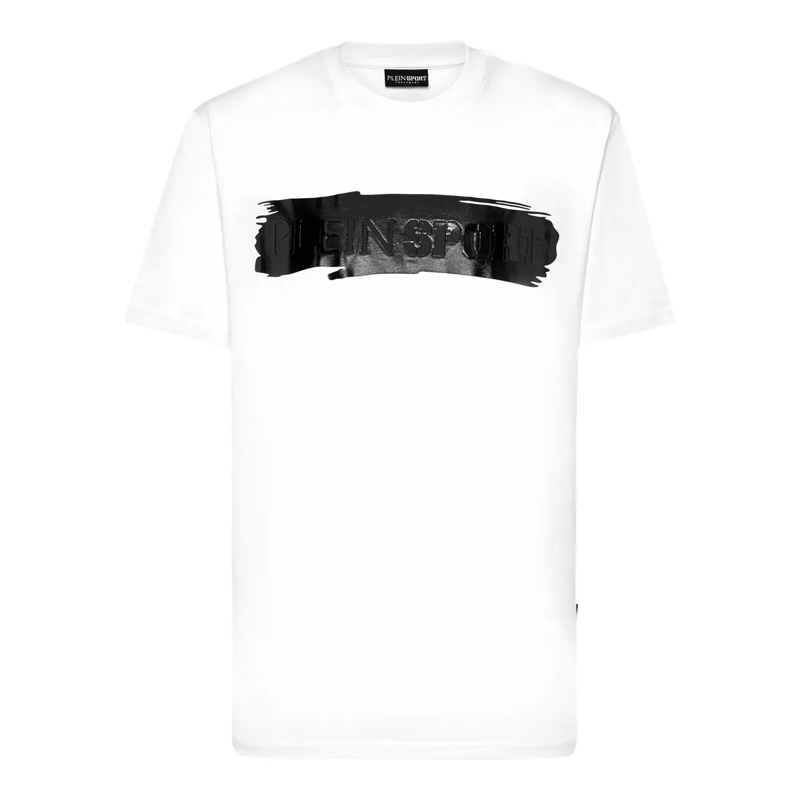 Plein Sport T-Shirt T-Shirt Rundhalsausschnitt Silver Brush weiss
