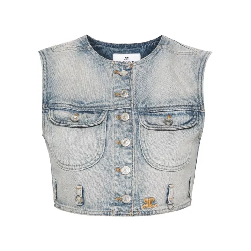 Courrèges  Light Blue Washed Denim Jackets Blue