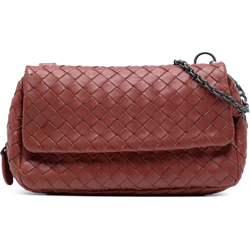 Bottega Veneta Schultertasche Mini Nappa Intrecciato Expandable Chain Flap Cross rot