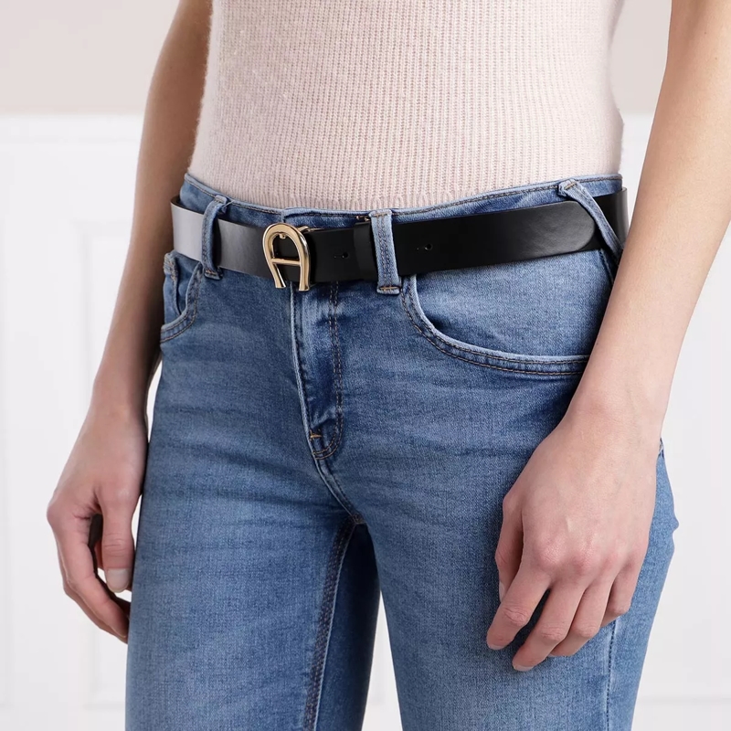 AIGNER Ledergürtel Logo Black(Image 2)