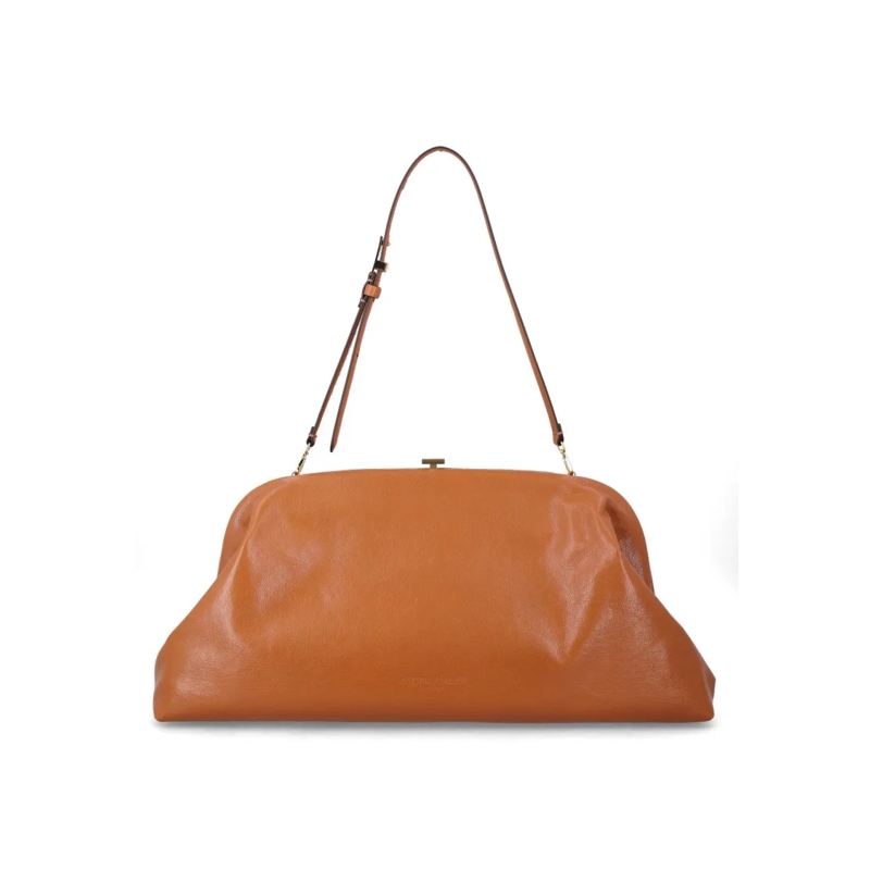 Alberta Ferretti Sac à bandoulière Smooth Leather Shoulder Bag With Structured Silhou Orange