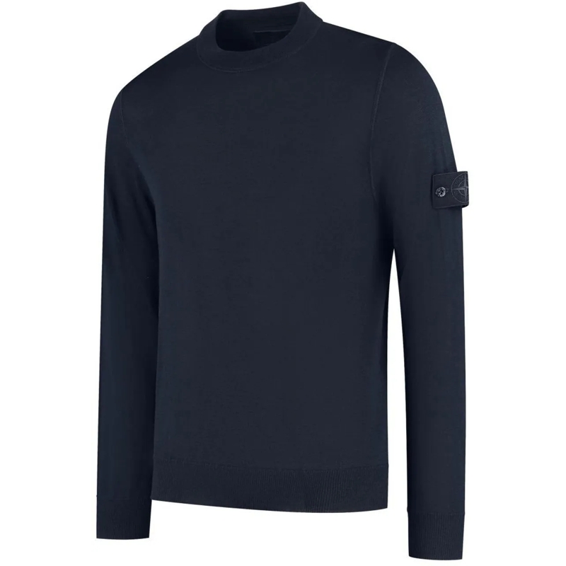 Stone Island  Heren Logo Patch Sweater Wool Blauw blau