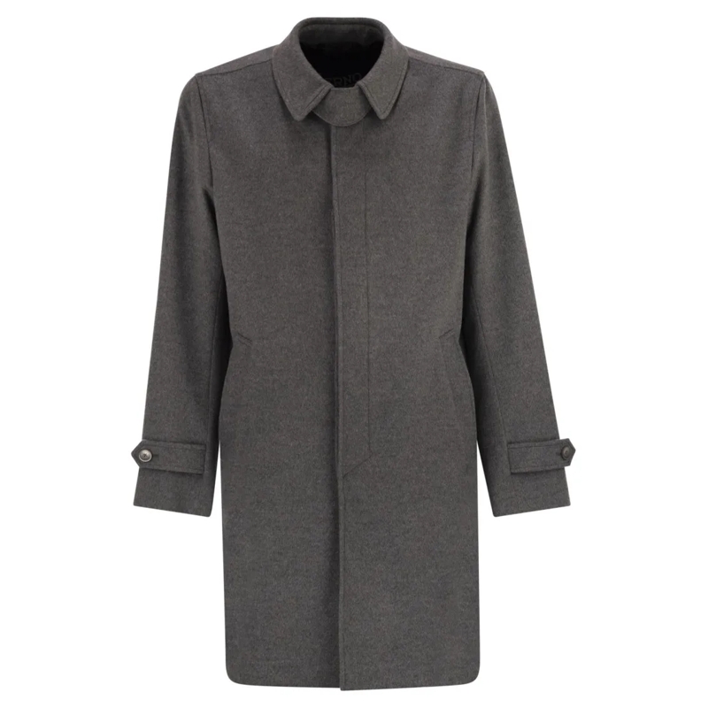 Herno Parka Wool And Cashmere Coat Grey