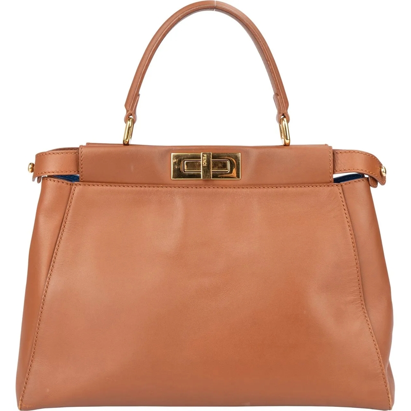 Fendi Schultertasche Fendi Brown Leather Peekaboo Handbag braun