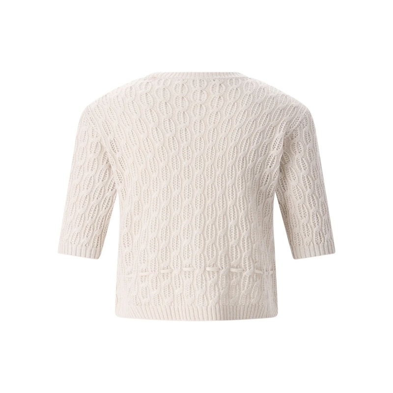 FRAME Chemisier Strickjacke aus Kaschmir und Wolle beige(Image 2)