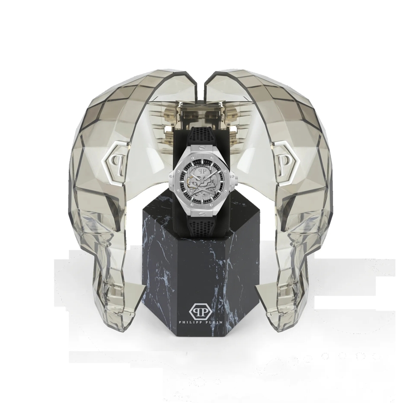Philipp Plein Quarzuhr Quarz-Analoguhr Plein $Keleton Royal silber(Image 4)