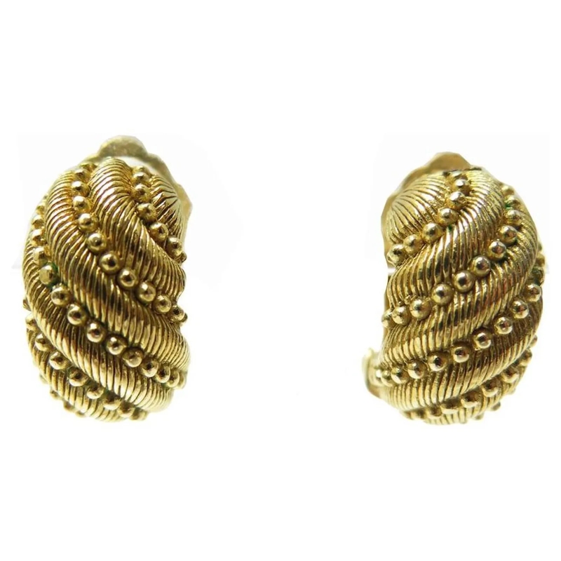 Christian Dior Ohrstecker VINTAGE CHRISTIAN DIOR MUSCHEL CLIP GOLDMETALL OHR gold