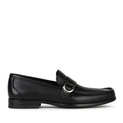 Black leather driving loafers online