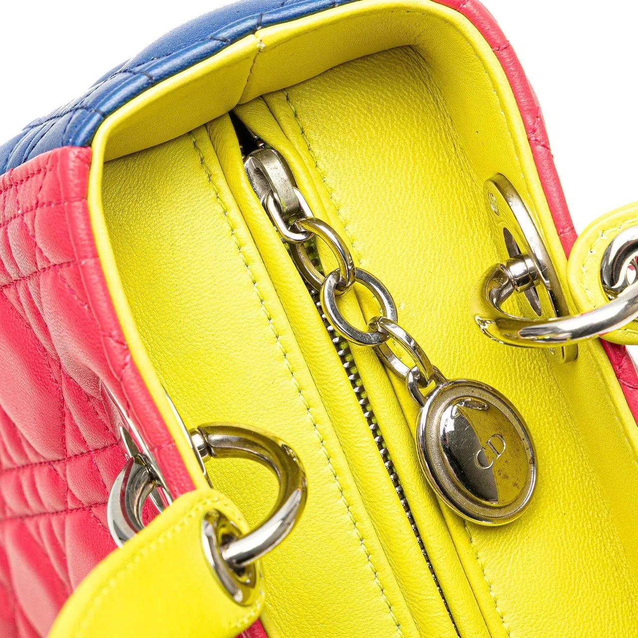 Thumbnail - Christian Dior Hobo Bags - 2013 Medium Tricolor Lambskin Cannage Lady Dior - Gr. unisize - in Gold - für Damen