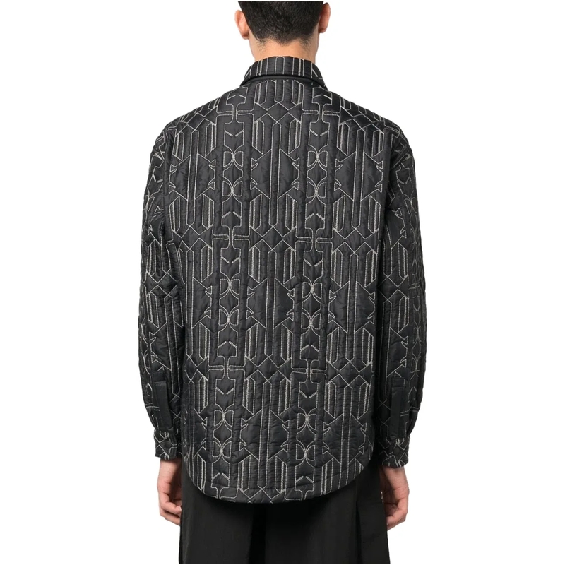 Palm Angels  All Monogram Quilted Dover Jacket Grey(Image 7)