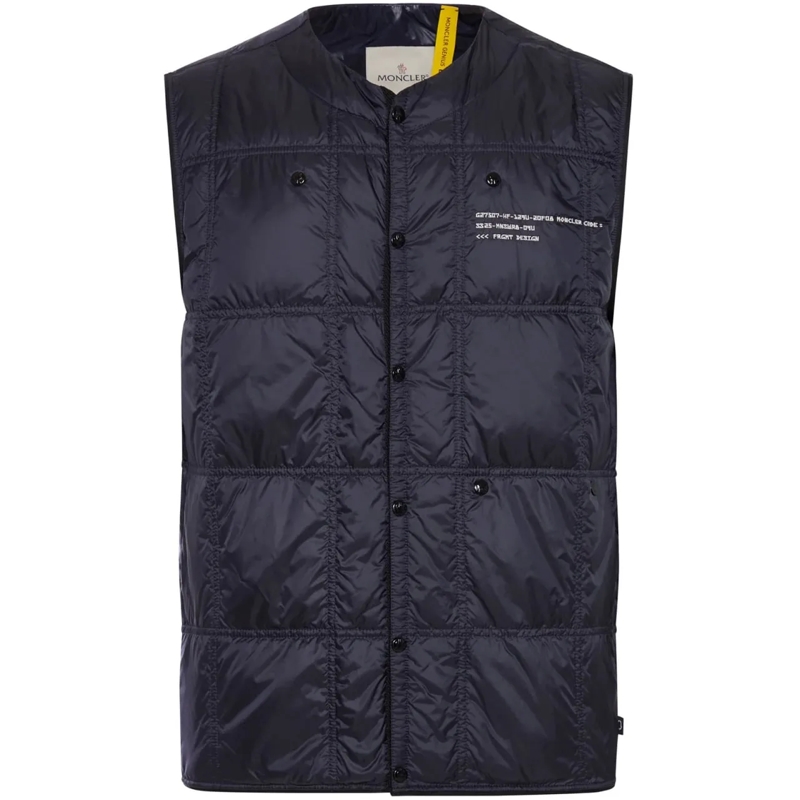 Moncler Donsjas Quilted Navy Down Vest Jacke Black
