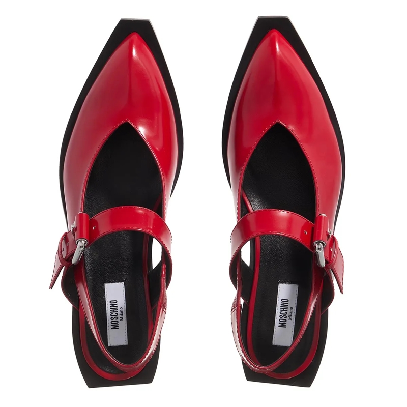 Moschino Mary Janes Big Buckles Rosso(Image 6)