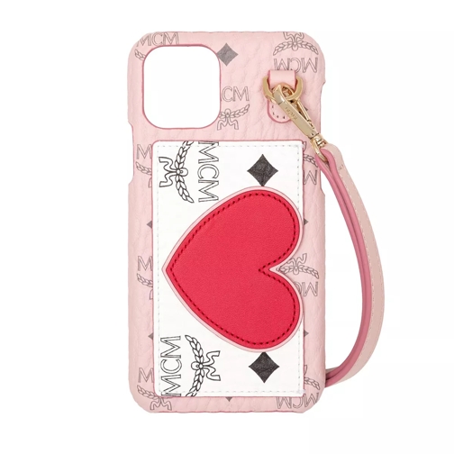MCM Visetos Leather Mix Iphone Case 11 Pro Powder Pink Phone Sleeve