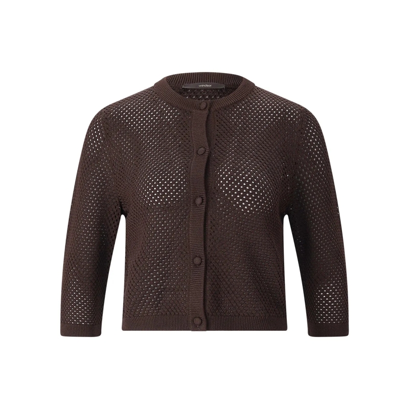 windsor. Strickjacke Strickjacke aus Material-Mix braun