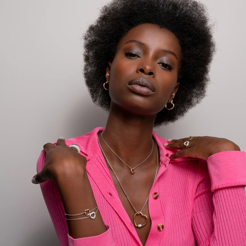 Ti Sento Mittellange Halskette 925er Sterlingsilber The Sparkling Heart gold(Image 2)