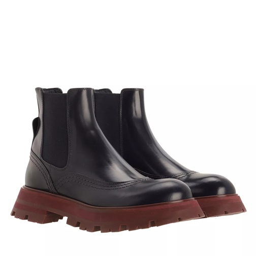 Alexander McQueen Chunky Ankle Boots Leather Navy Chelsea Boot