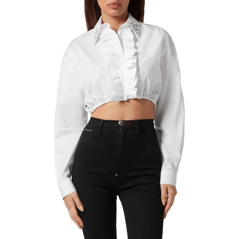Philipp Plein Bluse Hemdbluse weiss(Image 4)