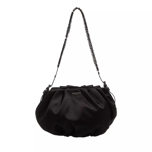 Moschino Strass Mini Lettering Shoulder Bag Fantasy Print Black Pochette-väska