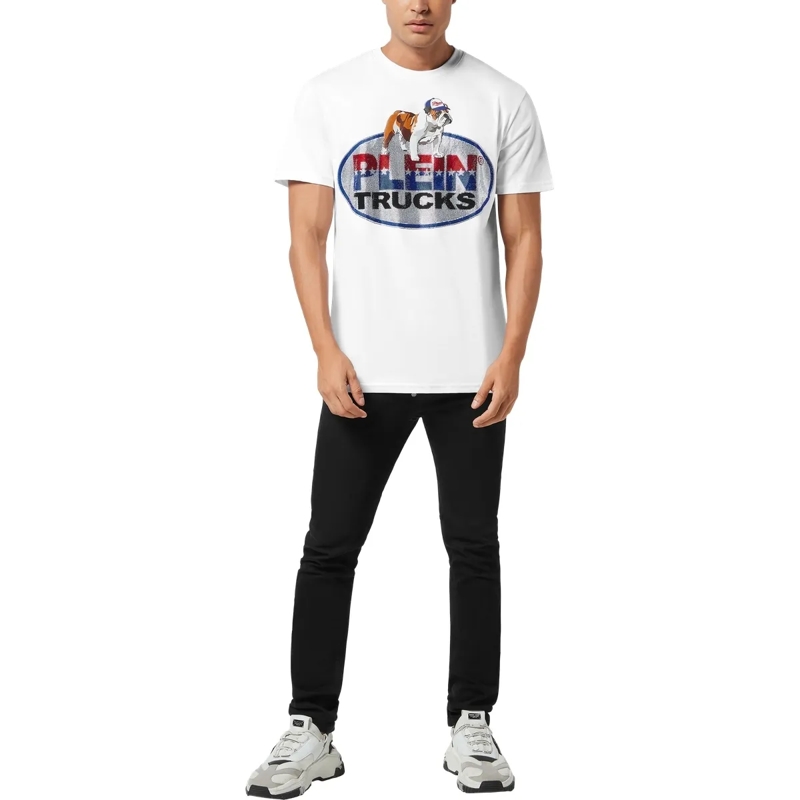 Philipp Plein T-Shirt T-Shirt Round Neck Ss Bulldog Embellished weiss(Image 2)