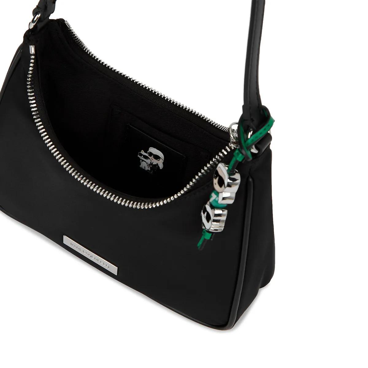 Thumbnail - Karl Lagerfeld Hobo Bags - Ikon Nylon Mini-Schultertasche - Gr. unisize - in Schwarz - für Damen