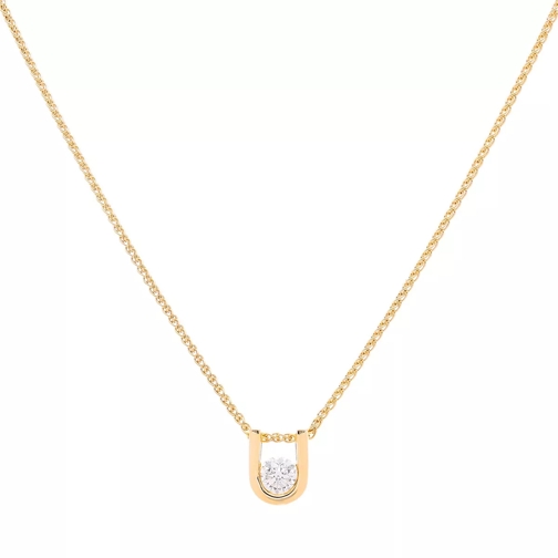 VOLARE Chain with pendant with 1 brilliant 0,17ct Yellow gold 585 Kort halsband
