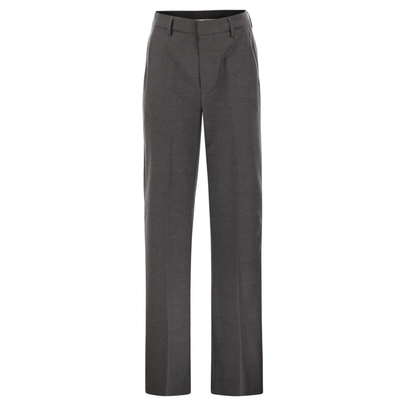 Dondup  Janice - Wide Wool Pants Grey
