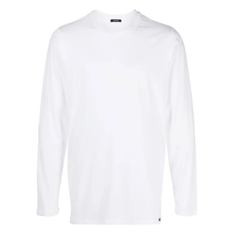 Tom Ford Haut à manches longues Comfort-Fit Long-Sleeved T-Shirt In Soft Cotton-Mo White