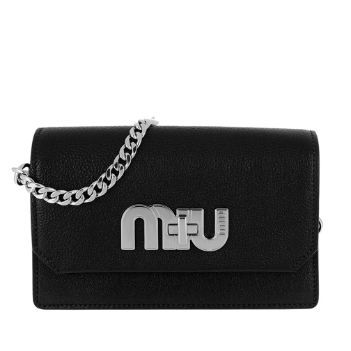 Miu Miu Madras Crossbody Bag Leather Black Cross body-väskor