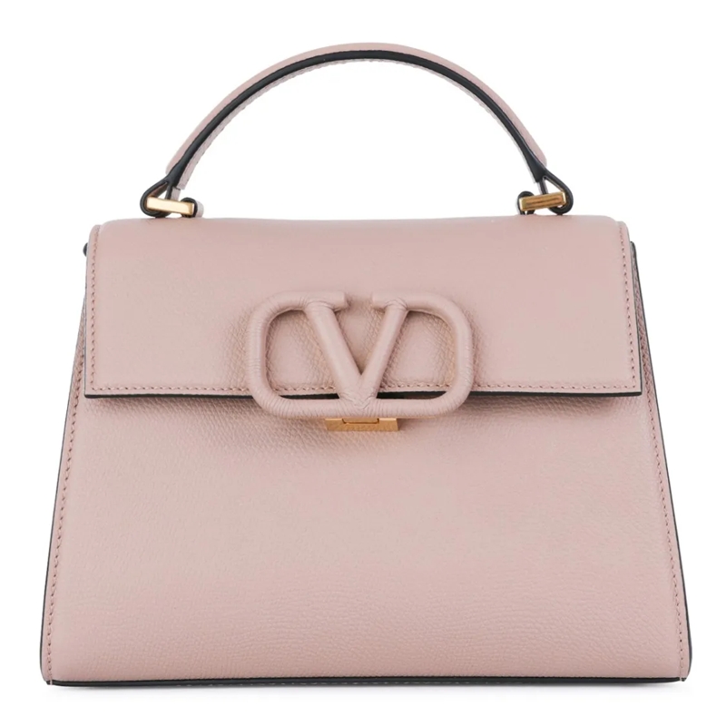Valentino Garavani Sac à bandoulière Structured Pink Leather Vsling Top Handle Bag Pink