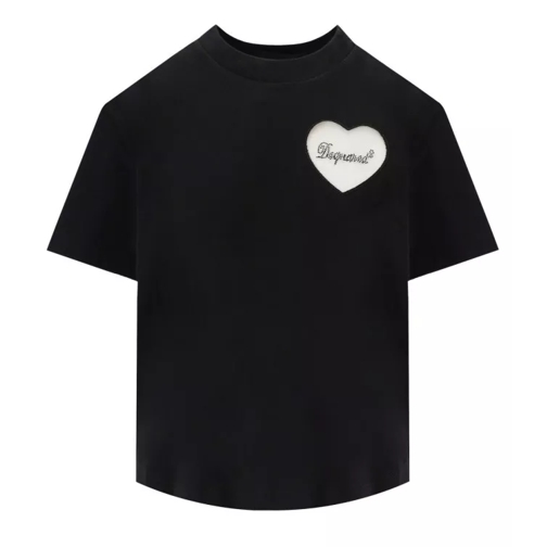 Dsquared2 Boxy Fit Heart Black T-Shirt Black 