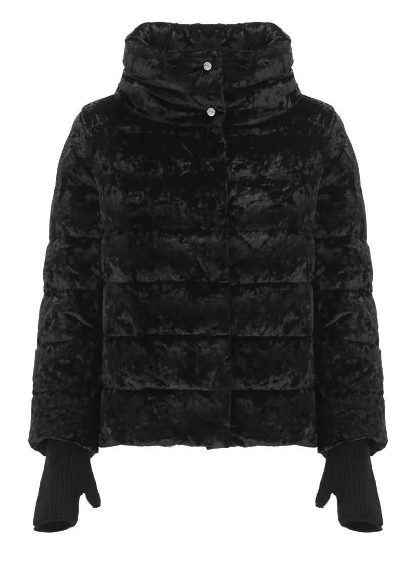 Herno - Quilted Velvet Down Jacket - Größe 40 - schwarz