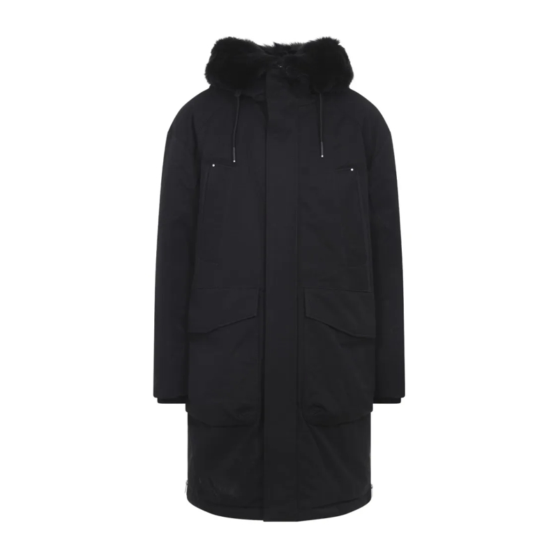 Moose Knuckles Doudoune Feather Down Insulated Black Parka With Plush Fur- Black