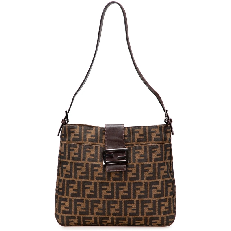 Fendi Schultertasche Zucca Canvas Shoulder Bag braun