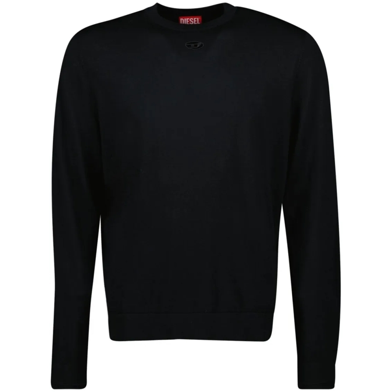 Diesel Pull Crew Neck Black Knit Sweater Black