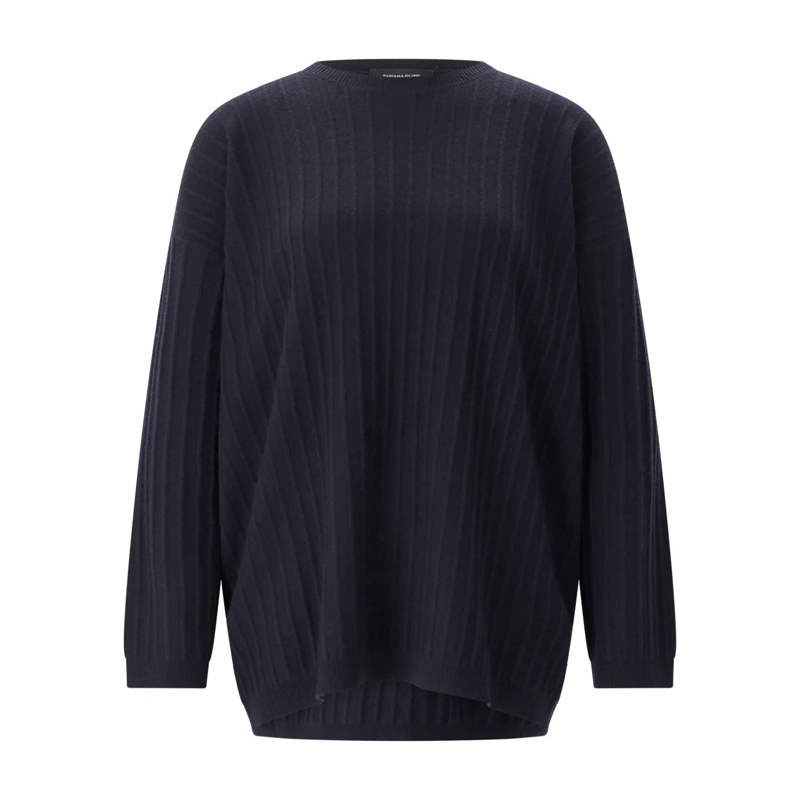 Fabiana Filippi  Strickpullover mit Seide & Kaschmir dunkelblau