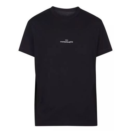 Maison Margiela Logo Detail Jersey T-Shirt Black T-shirts