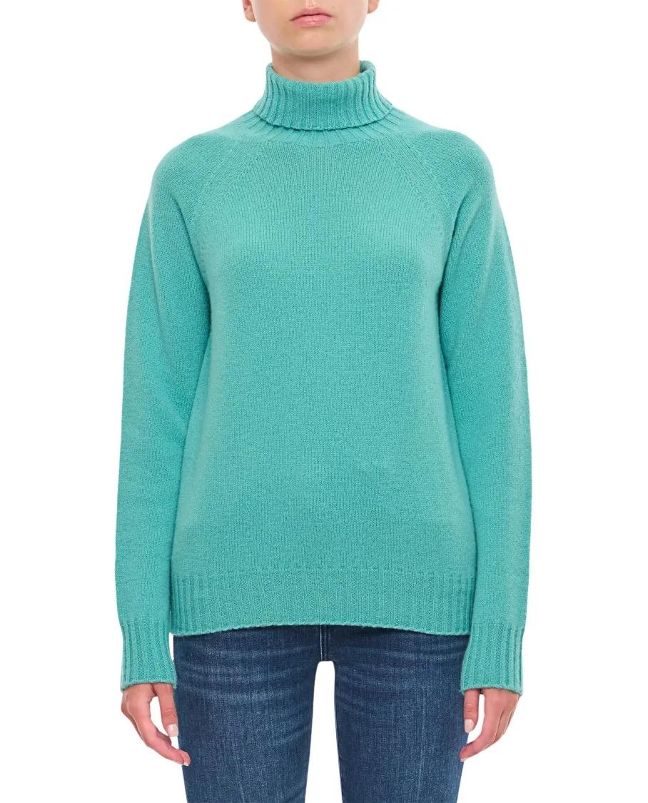 Drumohr - Turtleneck Sweater - Größe L - blau