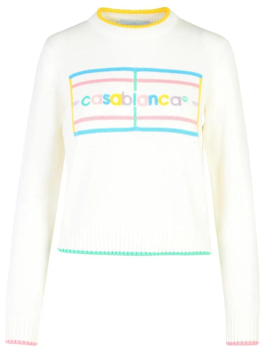 Casablanca - White Cotton Sweater - Größe M - weiß