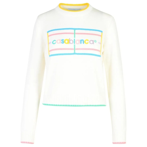 Casablanca White Cotton Sweater White Pull