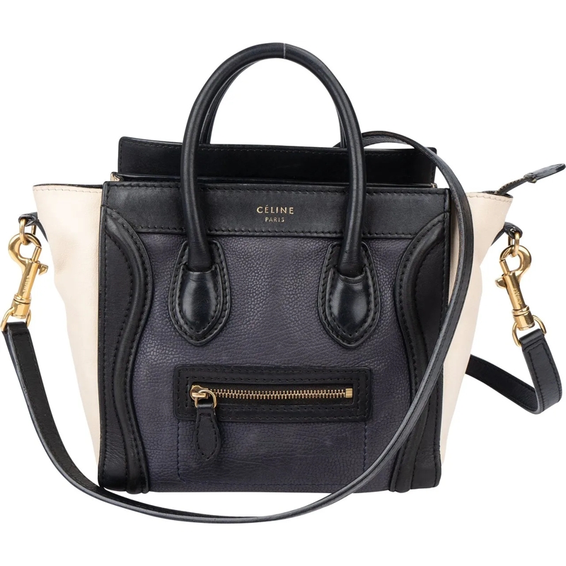 Celine Tote Celine Tricolor Leather Luggage Handbag schwarz