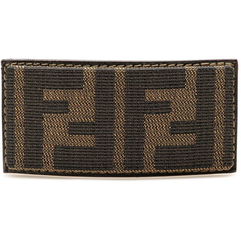 Fendi  Zucca Canvas Barrette Hair Clip braun