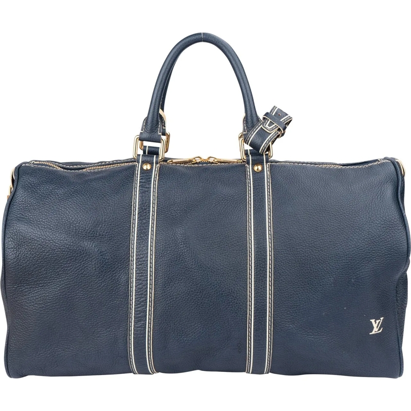 Louis Vuitton Tote Louis Vuitton Premium Navy Tobago Leather Keepall  blau
