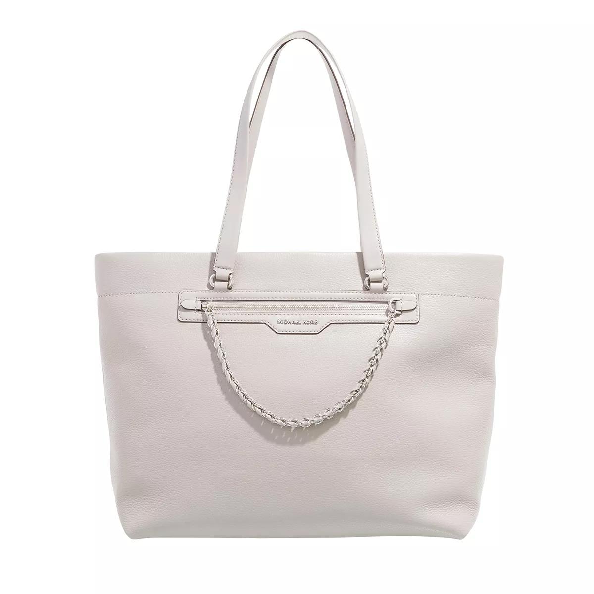 Michael Kors Slater Large Top Zip Tote Pearl Grey Shopping Bag