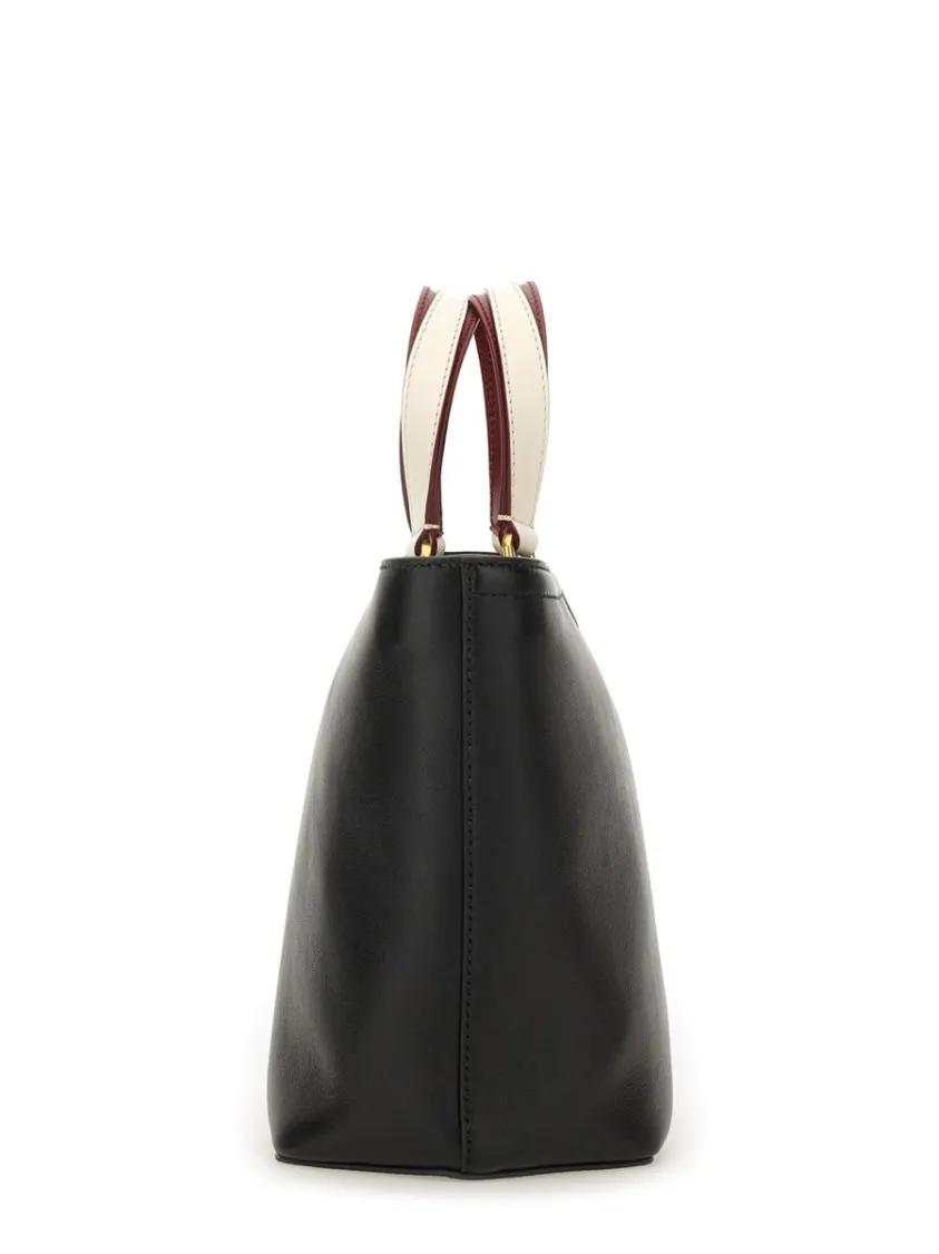 Bally Shoppers & Totes Structured Calfskin Shoulder Bag in zwart
