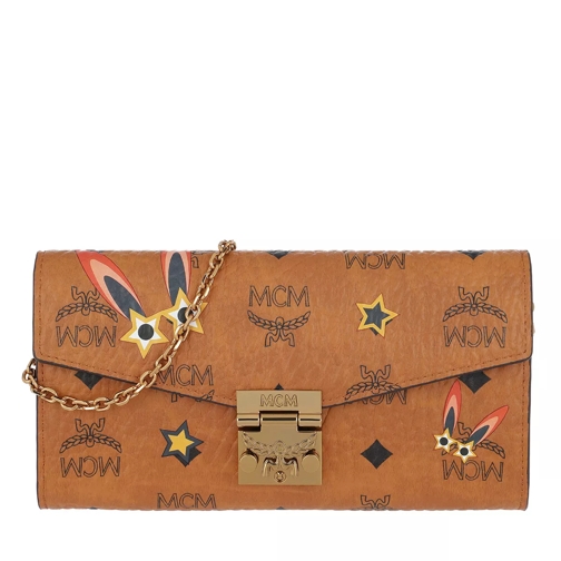 MCM Millie Star Eyed Bunny Flap Wallet Cognac Wallet On A Chain