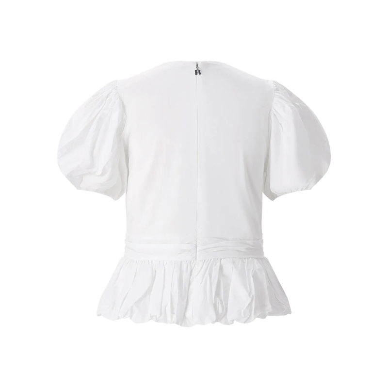 Rotate Chemisier Blusenshirt mit Puffärmeln weiß(Image 2)