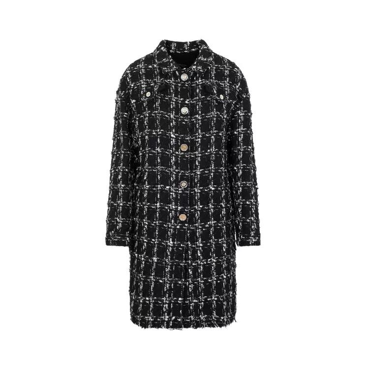 Giambattista Valli - Black And White Checked Bouclé Coat - Größe 40 - black