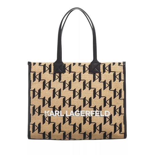 Karl Lagerfeld Skuare Lg Tote Mono Raffia Natural/Black Shopping Bag