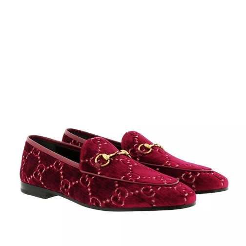 Gucci Jordaan GG Loafers Velvet Red Loafer